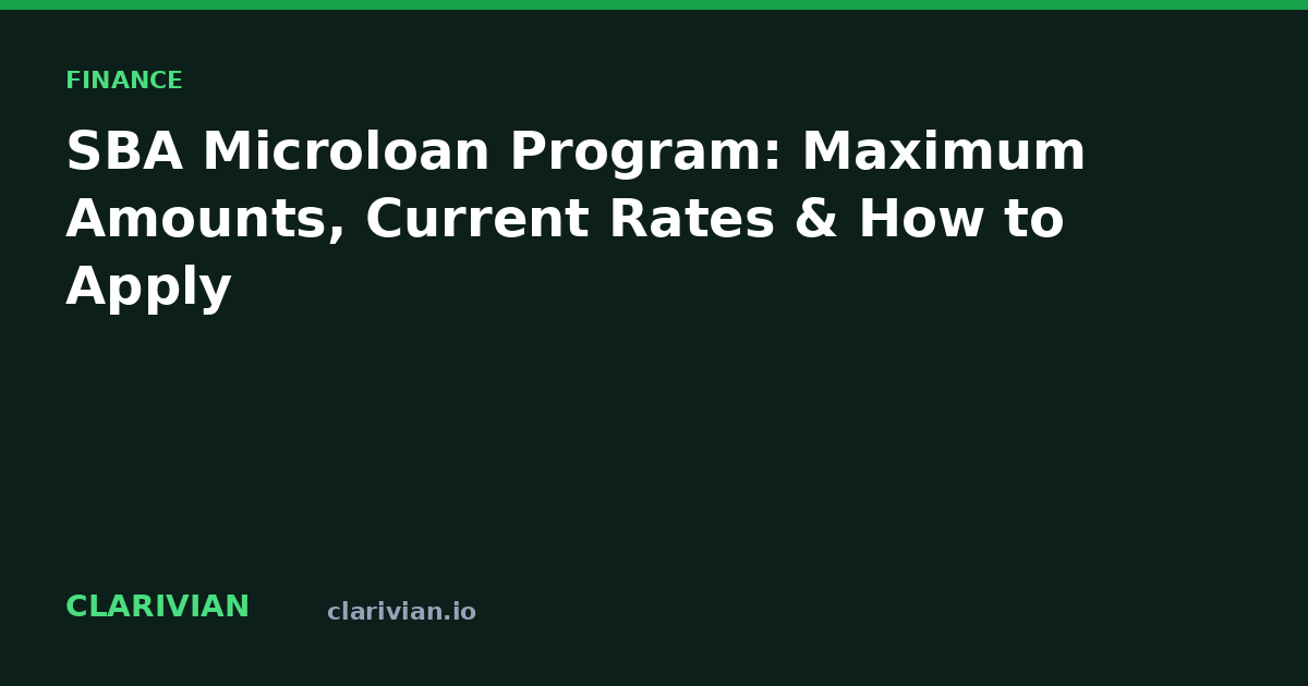 SBA Microloan Program: Amounts, Rates & Application | Clarivian